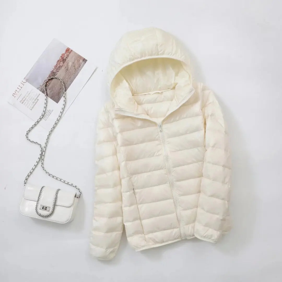 15 Colors Women Hooded Puffer Jackets 2023 New Spring Winter 90% White Duck down Female Coats Ultralight Packable Casual Parkas