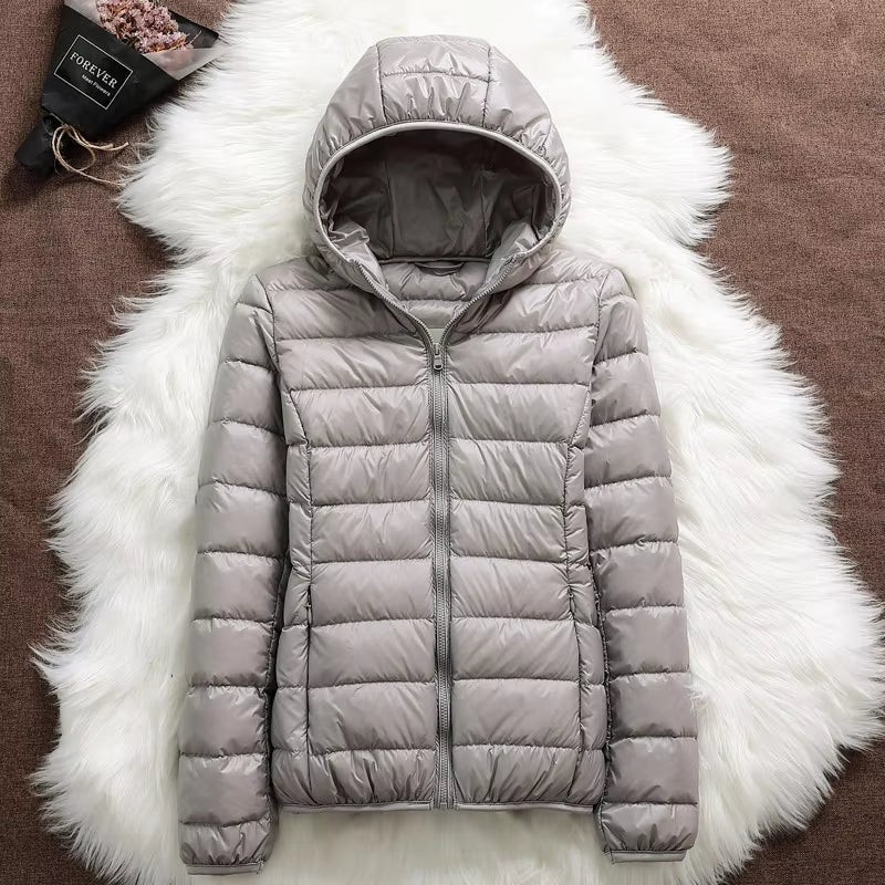 15 Colors Women Hooded Puffer Jackets 2023 New Spring Winter 90% White Duck down Female Coats Ultralight Packable Casual Parkas