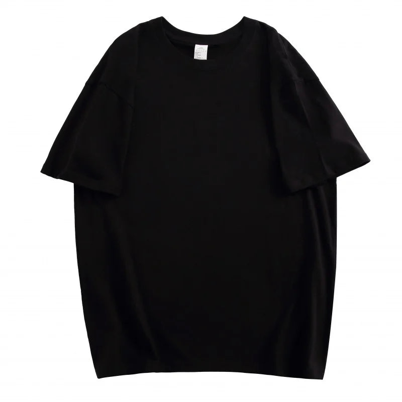 100% Cotton Five Half Sleeve Men'S Women Summer T-Shirt Loose Short-Sleeved Casual Basic Shirt O Neck Solid Color Tops
