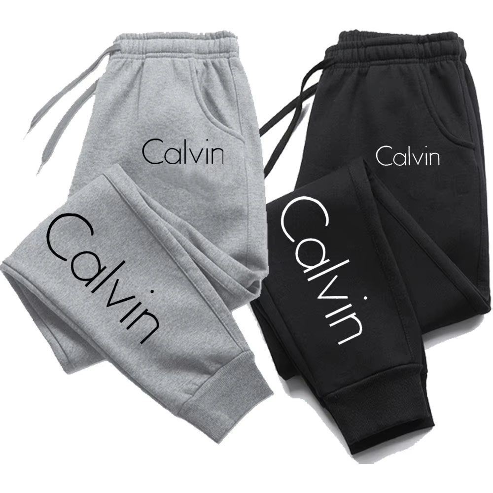 Casual Printed Sports Running Trousers Men Women Autumn Drawstring Long Pants Fitness Solid Sweatpants Unisex Gym Wear
