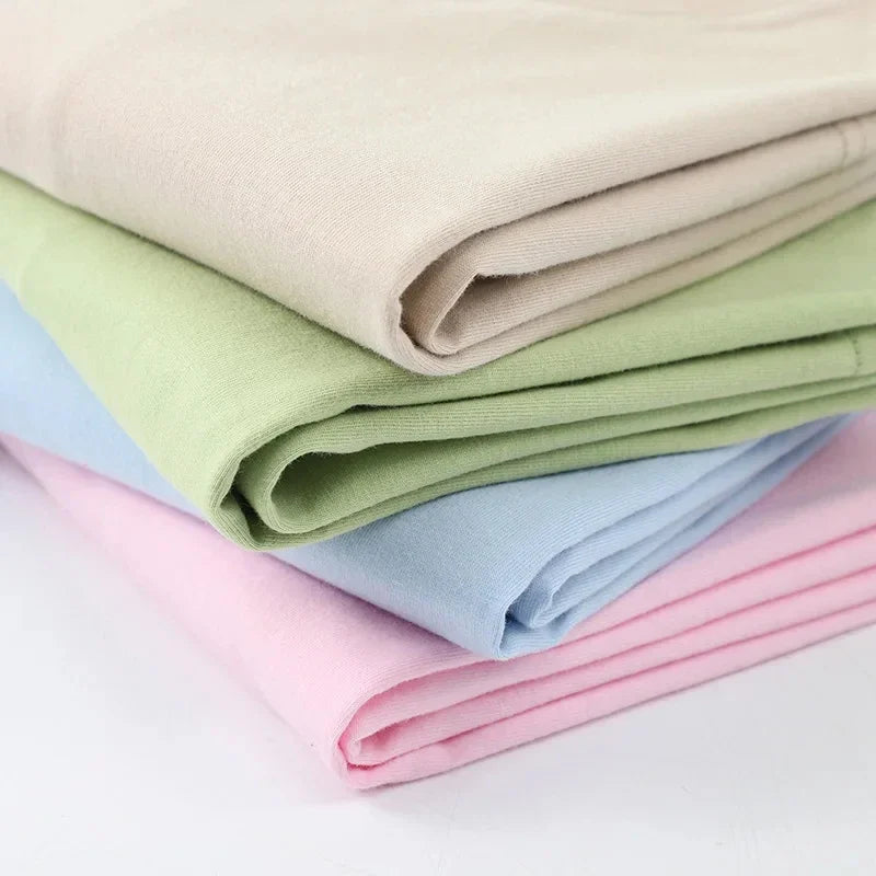 100% Cotton Five Half Sleeve Men'S Women Summer T-Shirt Loose Short-Sleeved Casual Basic Shirt O Neck Solid Color Tops