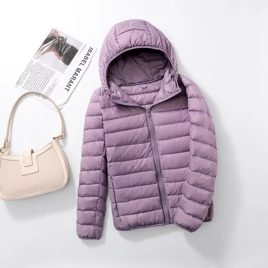 15 Colors Women Hooded Puffer Jackets 2023 New Spring Winter 90% White Duck down Female Coats Ultralight Packable Casual Parkas