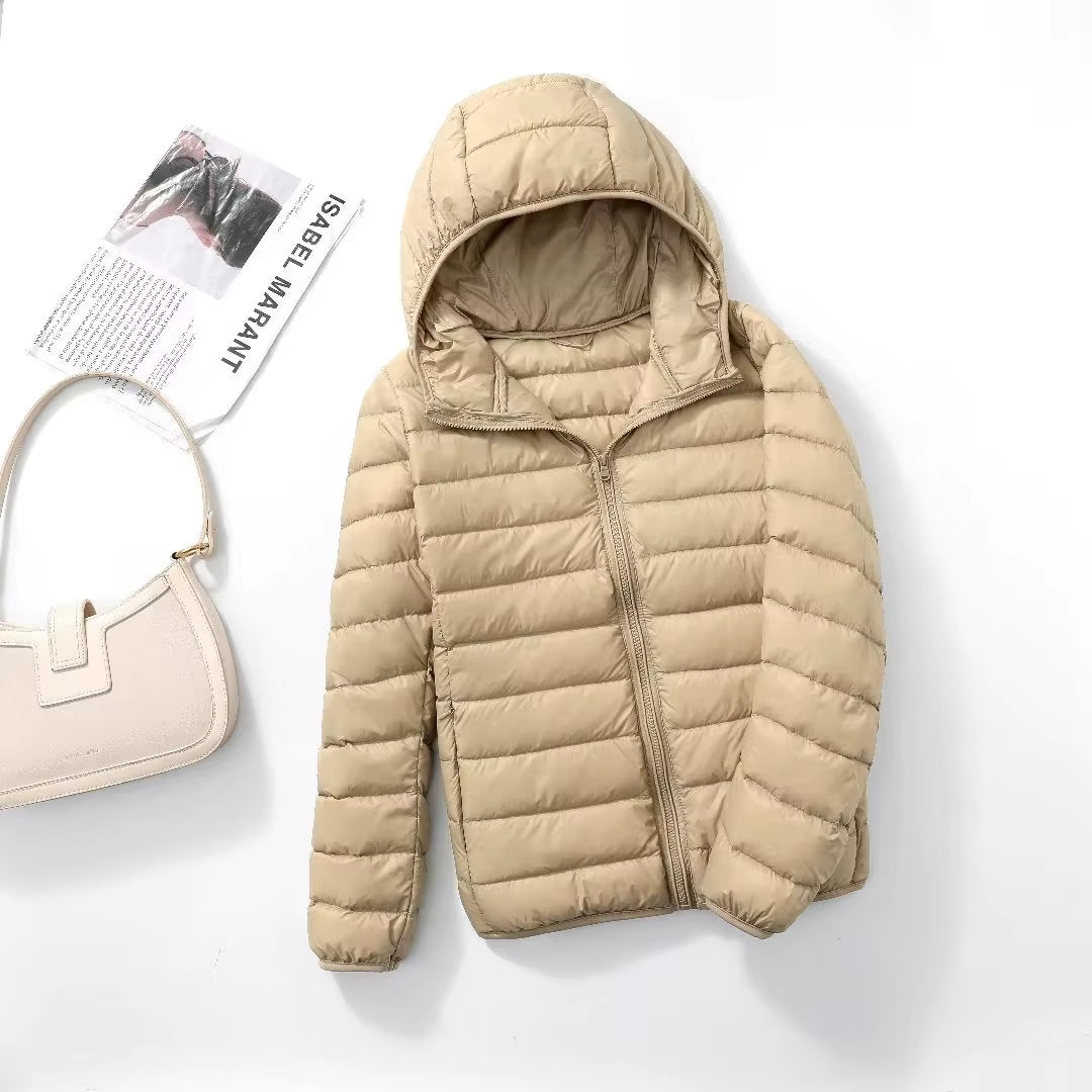 15 Colors Women Hooded Puffer Jackets 2023 New Spring Winter 90% White Duck down Female Coats Ultralight Packable Casual Parkas