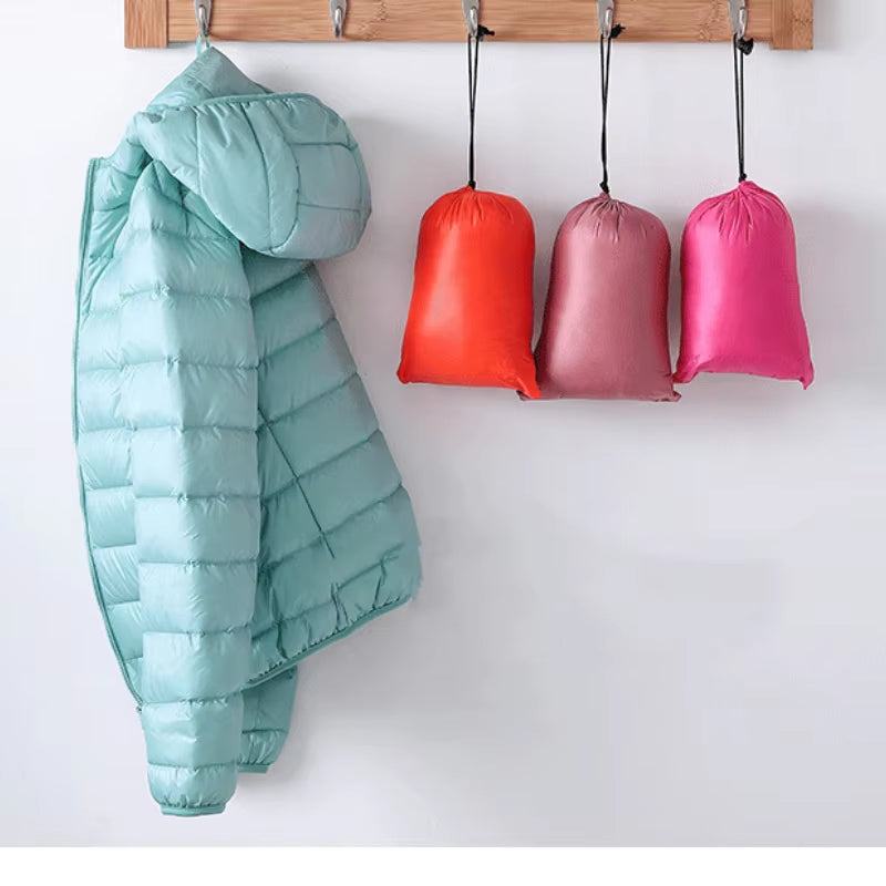 15 Colors Women Hooded Puffer Jackets 2023 New Spring Winter 90% White Duck down Female Coats Ultralight Packable Casual Parkas